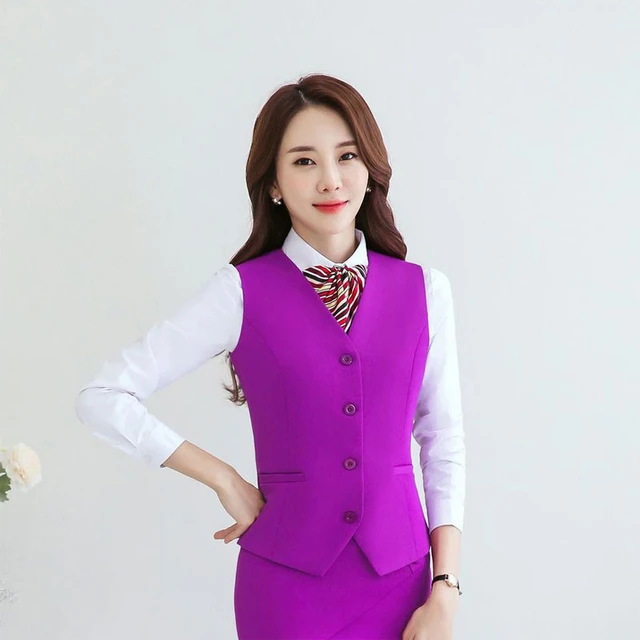 Shops Purple waistcoat women's fashion trend top