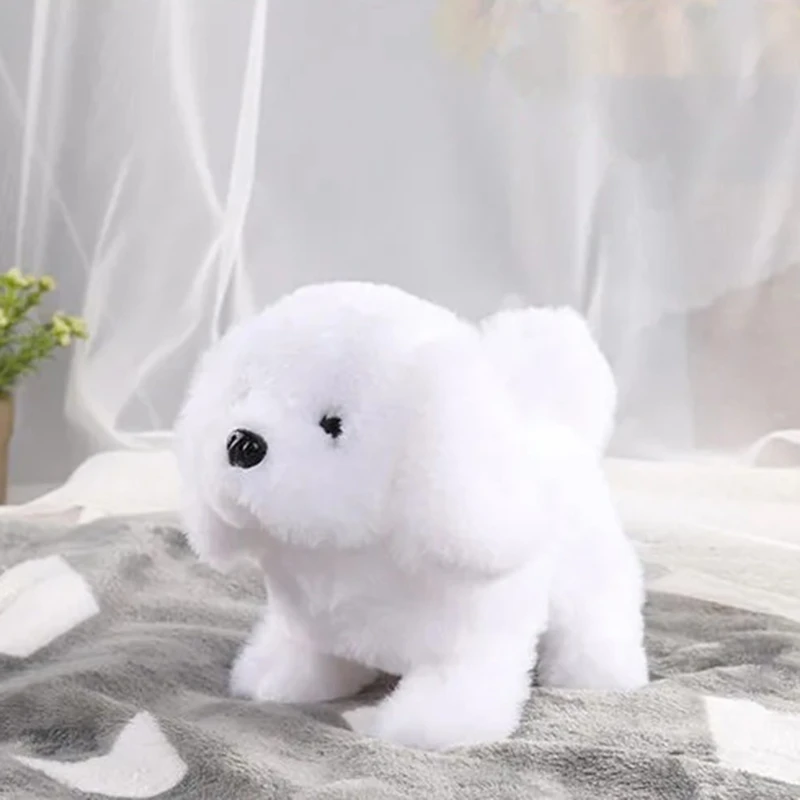 77HD caminar eléctrica perro de peluche muñeca de regalo de cumpleaños suave interactivo juguete Animal en miniatura para los niños de educación temprana Anti-ansiedad