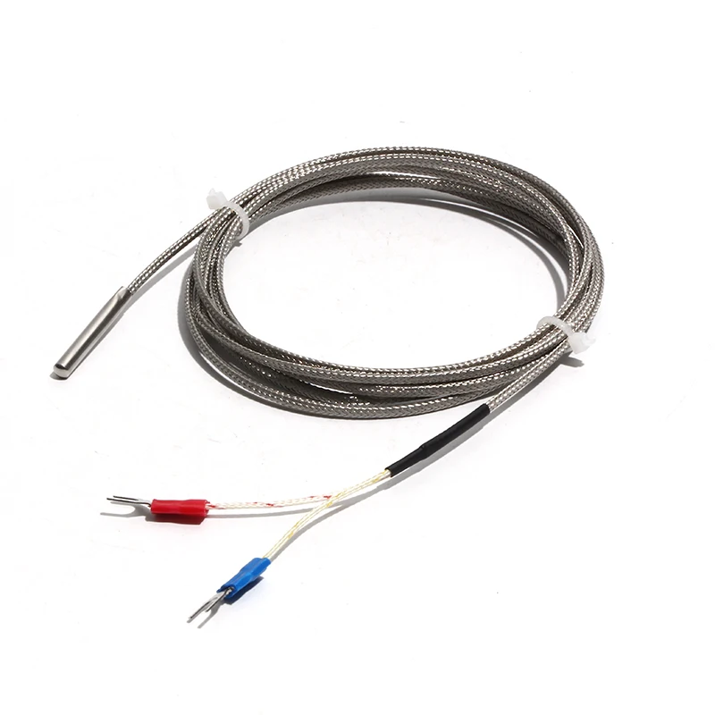 LUJINXUN WRN-035 Thermocouple 1M High Temperature Resistant Metal Shielded Wire Simple Bare K-type/E-type Sensor Probe