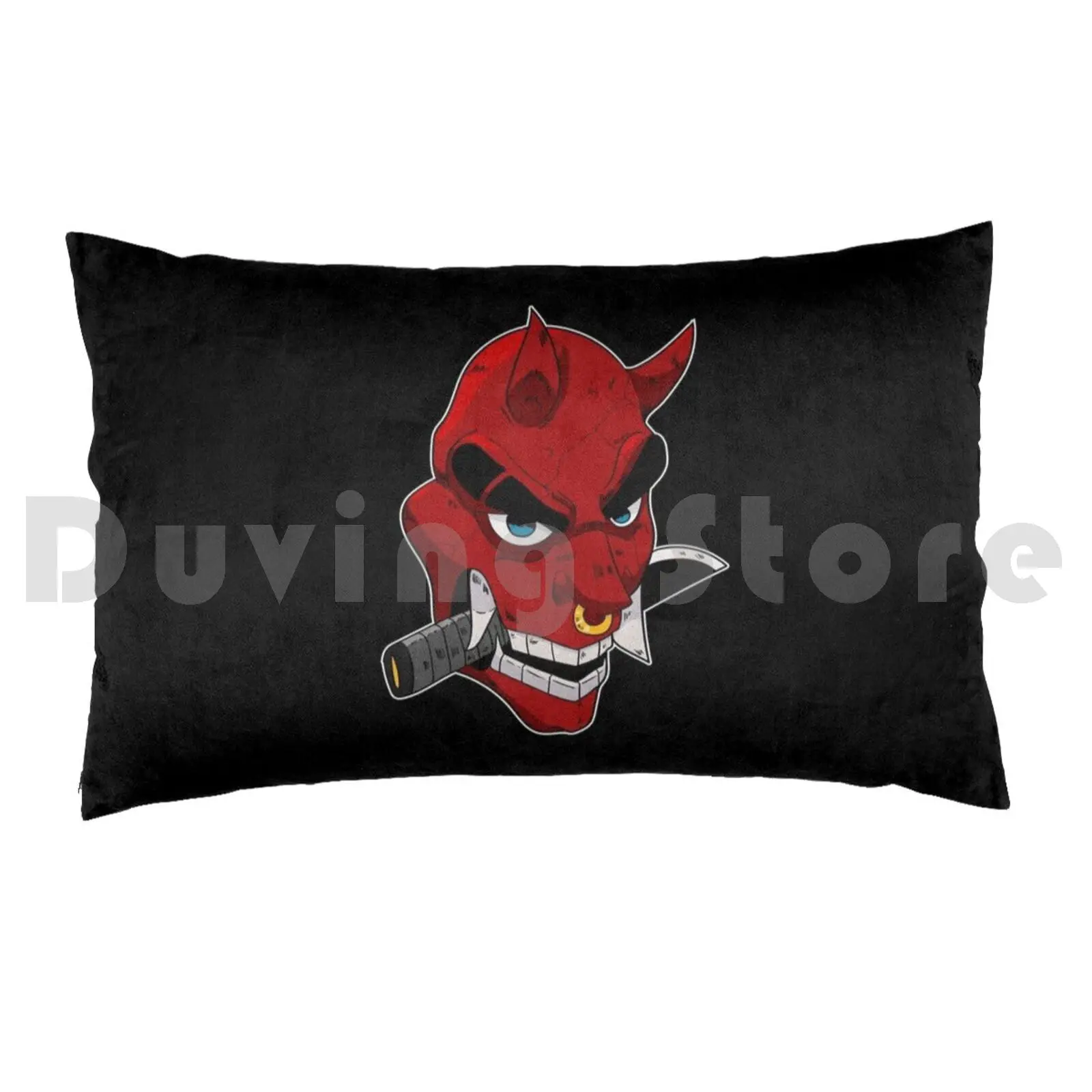 Anime Red Demon Oni Pillow Case Printed 35x50 Oni Japan Japanese Manga Anime Tradition Mythology Ogre Orc