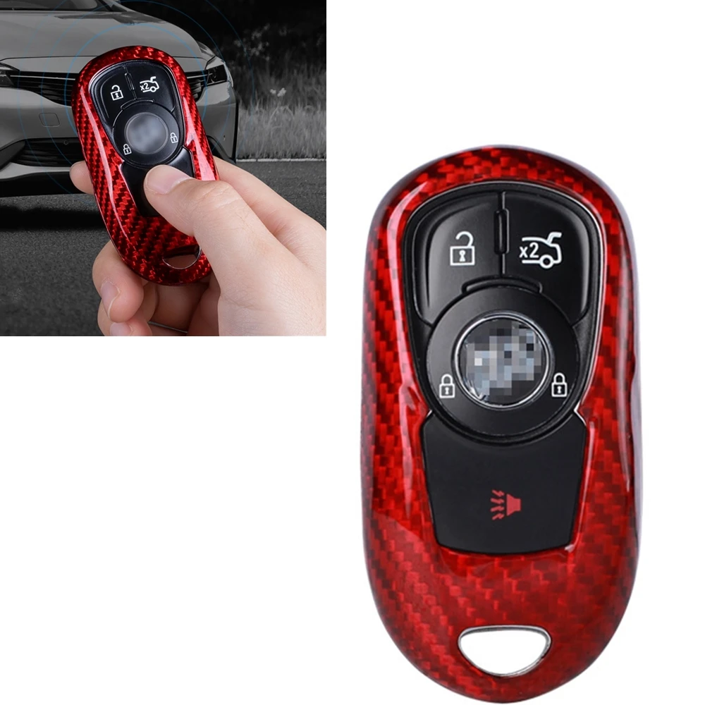 

For Buick Encore Verano Enclave Regal GL8 Car Key Shell Fob Cover Black/Red Real Carbon Fiber Auto Remote Smart Case