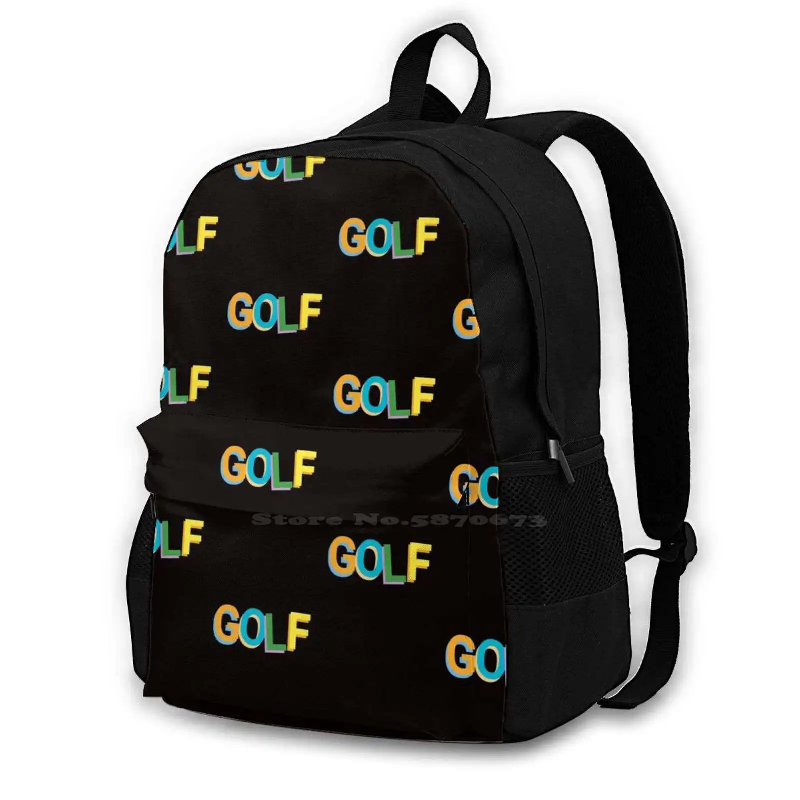 Multicolored Block Golf Alexander Travel Laptop Bagpack School Bags Multicolored Aesthetic Golf Golf Design Golf Vintage