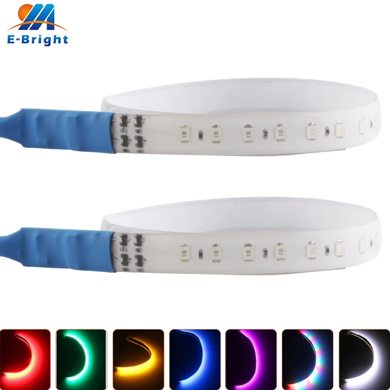 

LED Flexible Knight Rider Strip Lights 30CM 12 in Flash Underglow Light 32 SMD 12V for Car Vehicle Motorcycle Decorative 2PCS