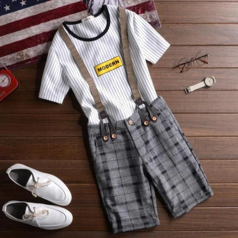 Fashion New Mens British Suspender Trousers For Man Slim Fit Striped Plaids Casual Shorts Pirate Shorts Size 27-36 Free Shipping