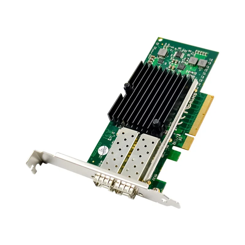 2port PCI-E X8 Gigabit Server Optical Network Card PCIe 10 Gigabit Etherne SFP+ Optical Network Card 10000mbps chip Intel82599ES