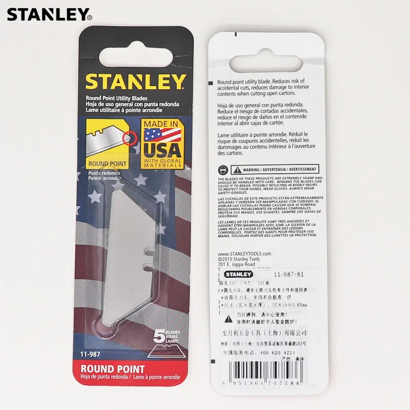 Imagem -03 - Stanley-multi Function Safety Round Point Utility Knife Blade Lâminas de Utilidade de Ponto Redondo Substituição de Corte Unidades por Pacote
