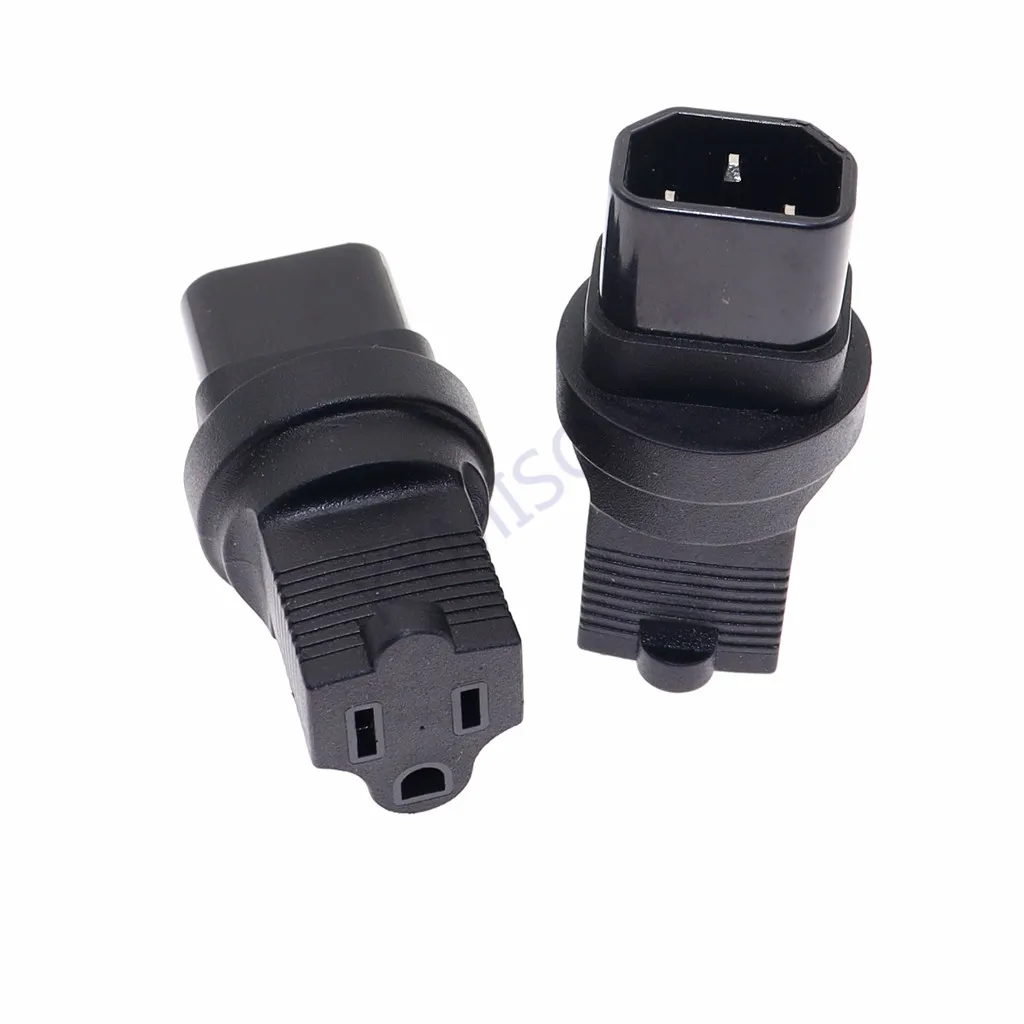 USA NEMA 5-15R to IEC 60320-C14 Travel Power Adapter American 3 Prong Receptacle To C14 Power Converter Connector Industrial Gra