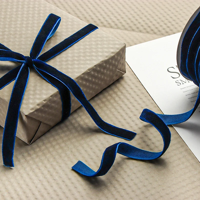 50 ياردة/لفة شريط مخملي حفل زفاف الديكور اليدوية الشريط هدية التفاف الشعر Bowknot بها بنفسك عيد الميلاد الشريط 1 سنتيمتر العرض