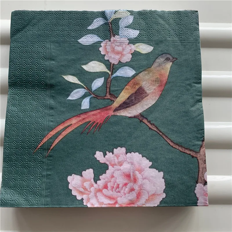Decoupage wedding servilletas vintage table napkins paper elegant tissue pink flower bird birthday party beautiful decor 3 ply