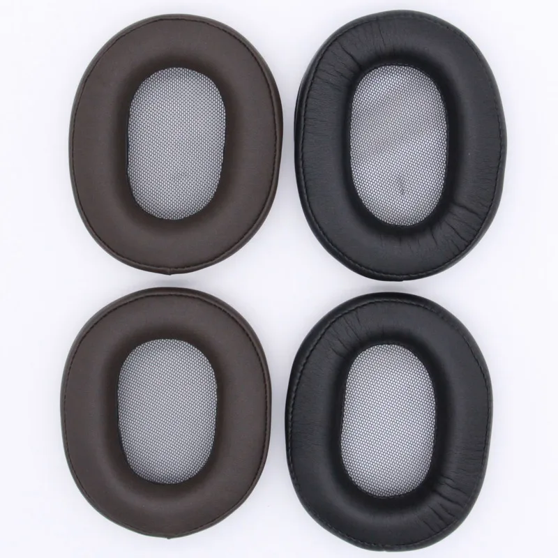 بطانة للأذن وسادة لسوني MDR-1RBT سماعات استبدال منصات الأذن لينة بروتين الجلود الذاكرة الإسفنج رغوة غطاء للأذنين البني الأسود