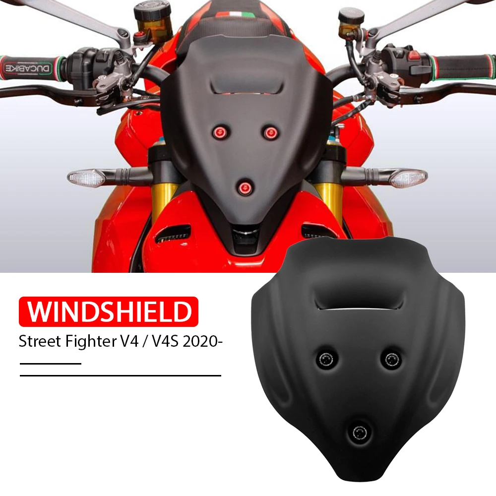 Motorcycle Windscreen Windshield Wind Shield Deflector Fit For DUCATI Streetfighter V4 V4S Street Fighter V4  S 2020 2021