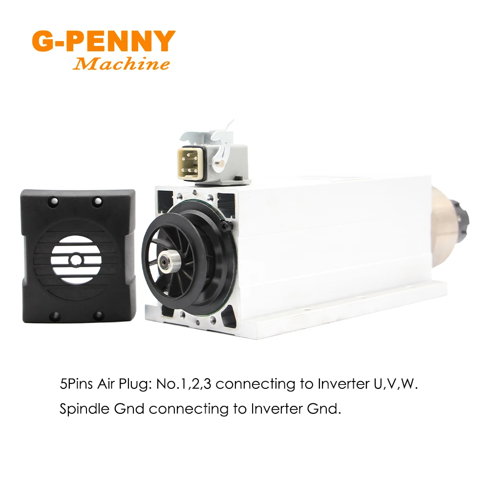 Imagem -03 - Motor de Eixo Refrigerado a ar Rolamentos Cerâmicos tipo Quadrado com Flange Usado para Fresadora Cnc Refrigerado a ar 3.5kw Er25