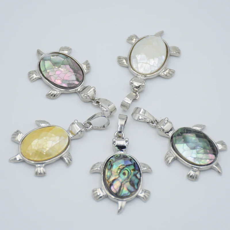Naturalna masa perłowa muszla żółw wisiorek dla dziewczynki chłopiec biały żółty czarny brązowy muszla koralik energia uzdrawianie Reiki Amulet żółw wisiorek