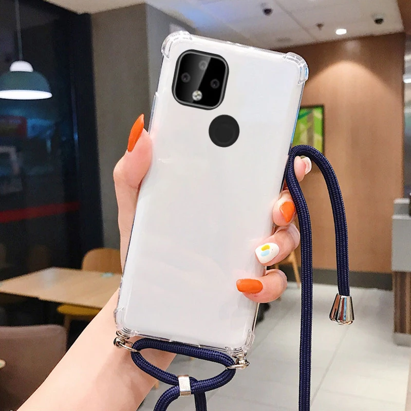 Ốp Lưng Dành Cho Google Pixel 7 5A 5G 6A 4 XL Đeo Chéo Dây Buộc Dây Dây Đeo Dành Cho Điểm Ảnh 5XL 4XL 5G Chống Sốc Trong Suốt Bìa Mềm