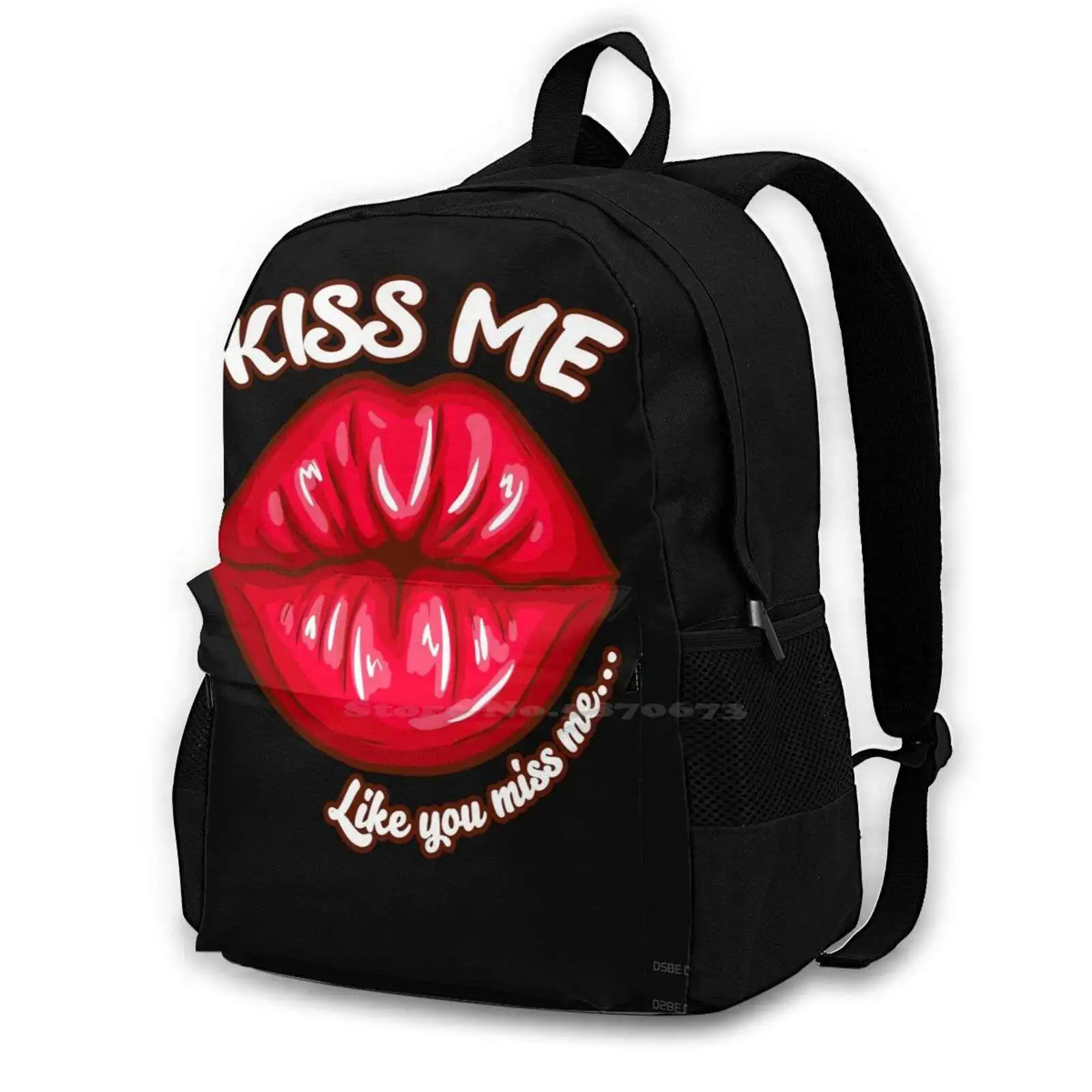 Rote Kirsche Lippen Sexy Valentines Tease Neuheiten Unisex Taschen Studententasche Rucksack Heiraten Sie mir Valentinstag für Frauen Rot