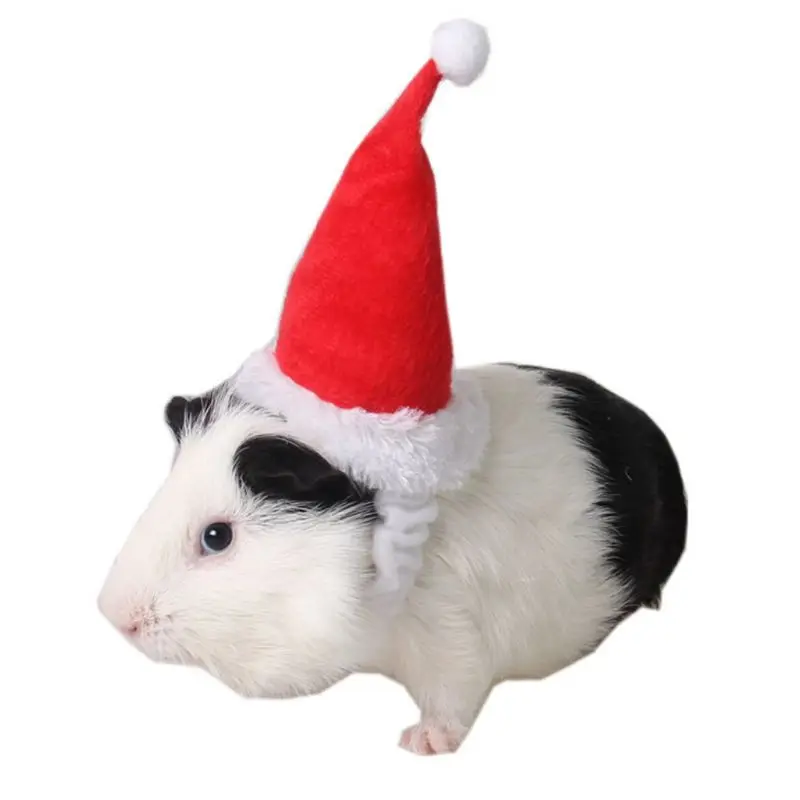 Small Animals Santa Claus Hat Rabbit Hamster Guinea Pig Rats Festival Costume Christmas Cap with Band Small Pet Products