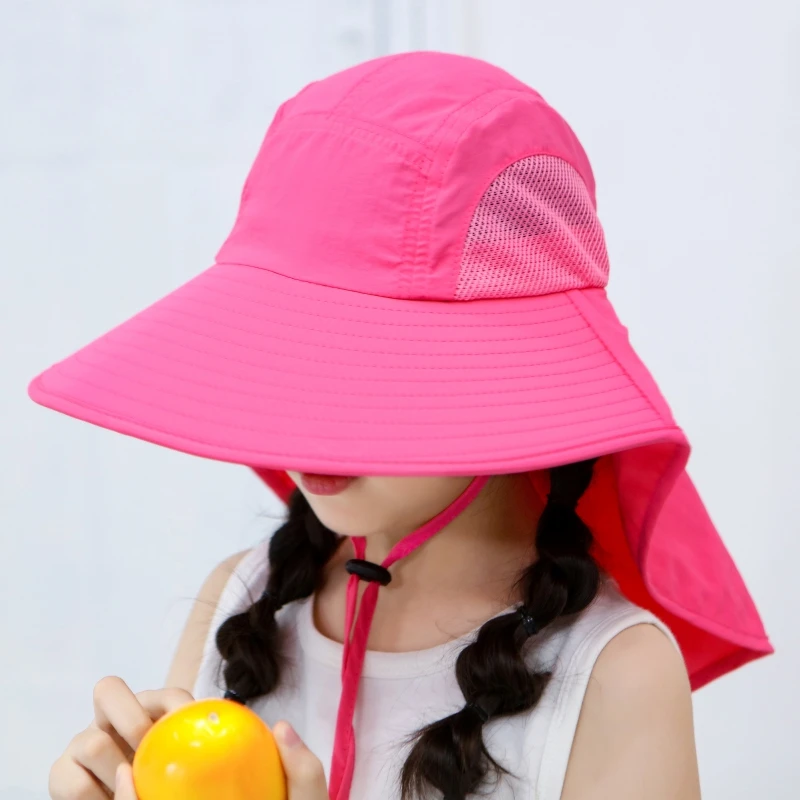 

Summer Sport Hiking Hats Kids Bucket Cap Beach Girls Travel Fishing Outdoor Cute Boy Sun Hats Wide Brim Children Sun Hat