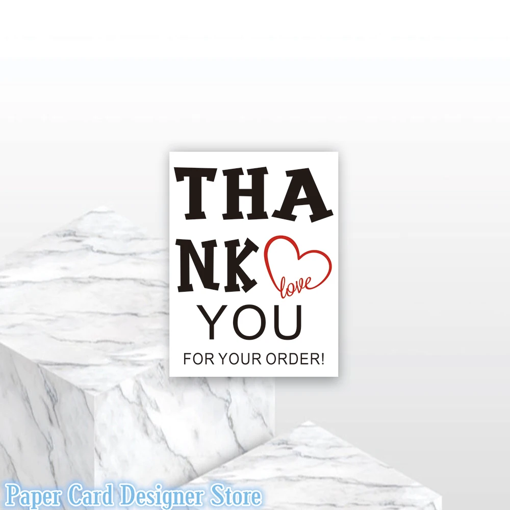 Customized Thank You Packaging Insert Small Shop Branding Insert Card SIZ Packaging Insert SIZE 3x4 Big Font Thank You Card