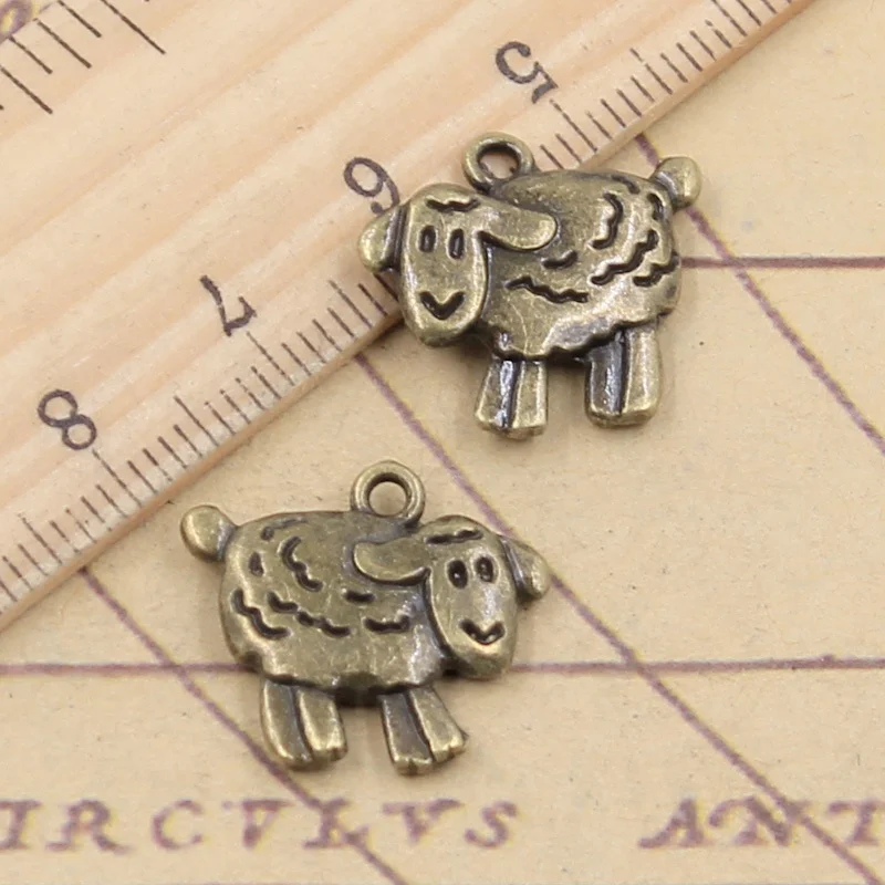 10pcs Charms Sheep Lamb 18x16mm Tibetan Bronze Silver Color Pendants Antique Jewelry Making DIY Handmade Craft