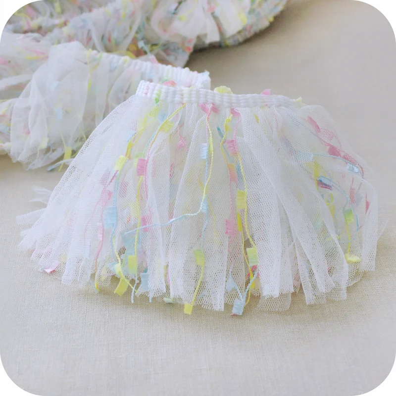 HOT Candy Color Mesh Tassel Lace Fabric Line Home Girls Children Skirt Decoration Accessories Dress Clothes DIY Toy Doll Sewing