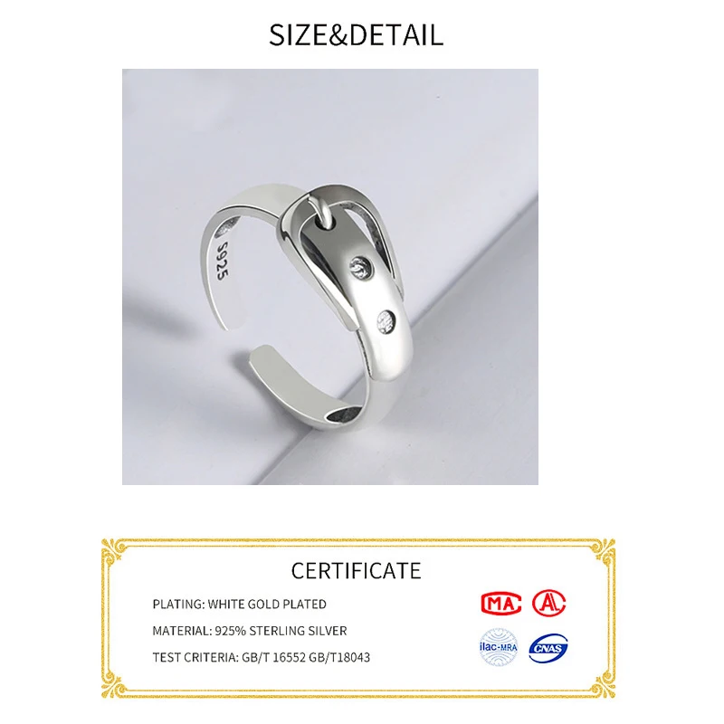 Women's 925 Sterling Silver Wave Ring, Charm Accessory