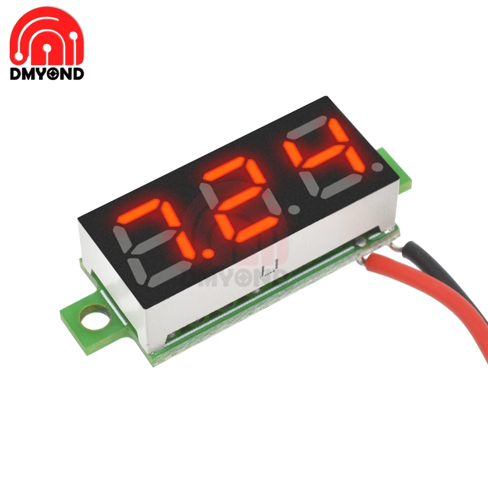 DC 2.5V-30V 12V 24V 0.28 pollici 2 fili voltmetro voltmetro Volt Tester rivelatore Monitor LED rosso schermo auto moto elettrico