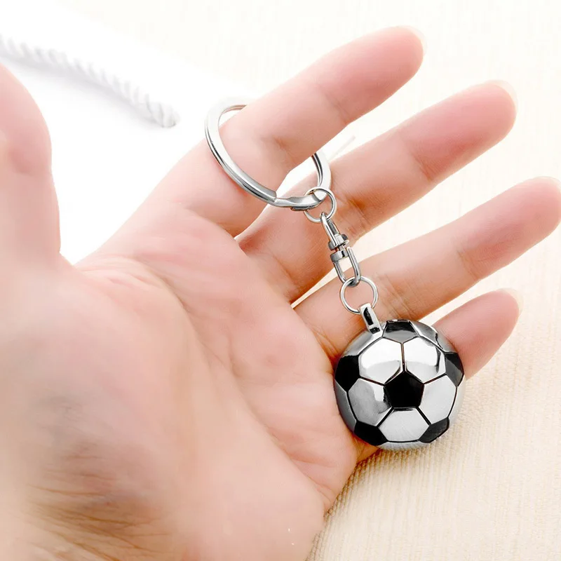 Llavero con colgante de fútbol, llavero creativo y bonito giratorio de fútbol, juego mundial, deporte, conmemorativo, regalo para amantes del fútbol