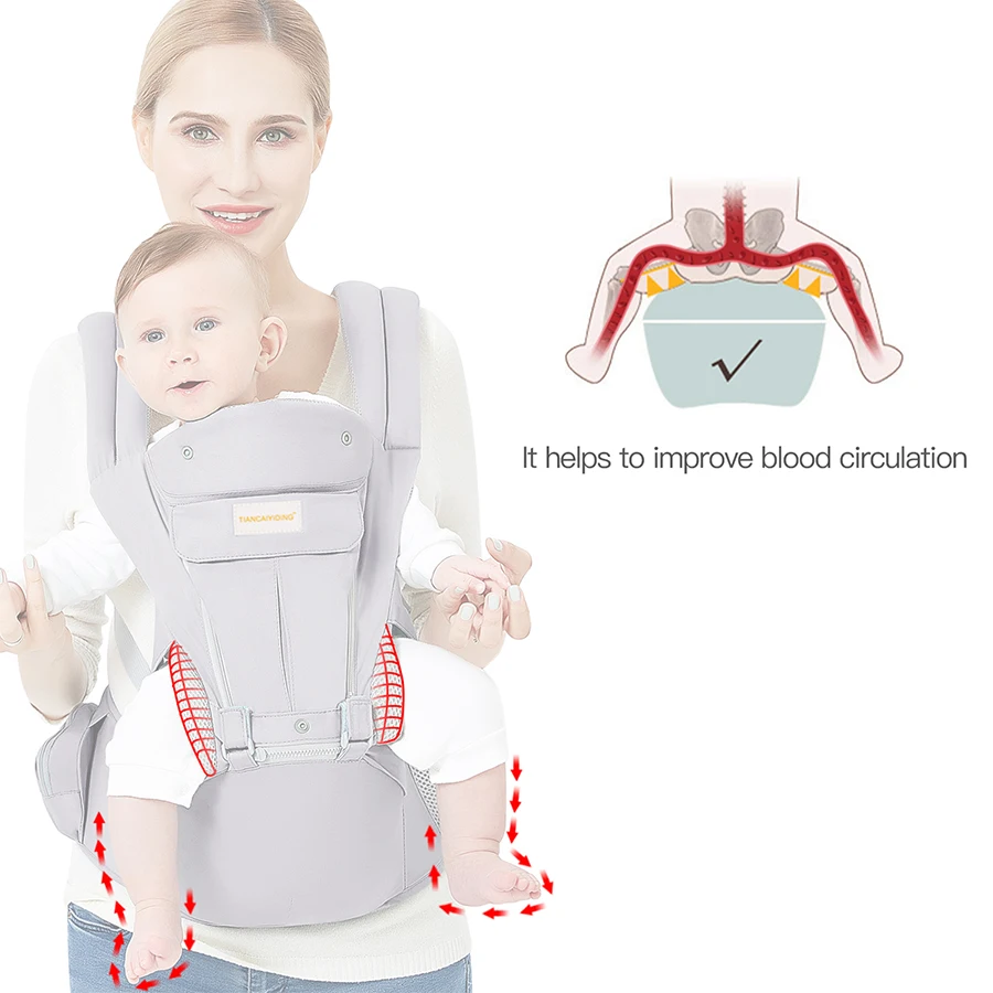 Baby carrier canguru, ergonômico, respirável, com alça, virado para a frente do bebê, recém-nascido, viagem de 0-48 meses, bolsa para bebê