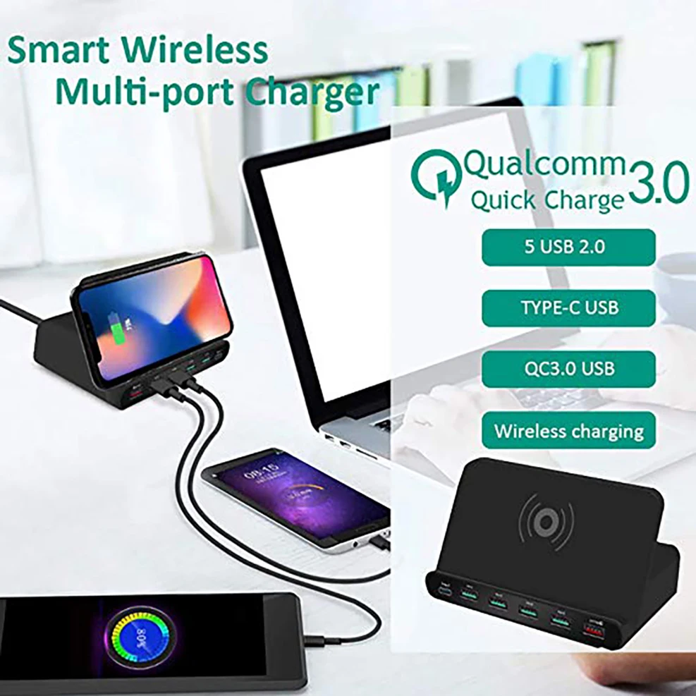 For Samsung Galaxy Z Fold 4 3 Fold2 S21 Ultra S20 Note 20 10 Plus Wireless Charger Holder Desk Stand For iPhone 12 Fast Charing image 3