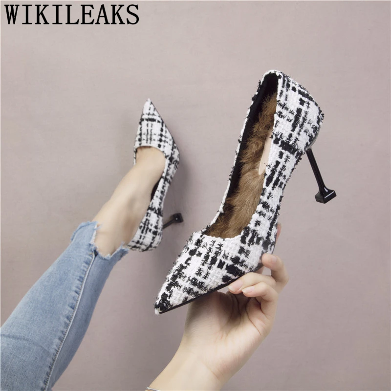 Ladies Shoes With Heels Office Shoes Women Winter White Heels Fashion Stiletto Super High Heels Sexy Party Shoes For Women Buty