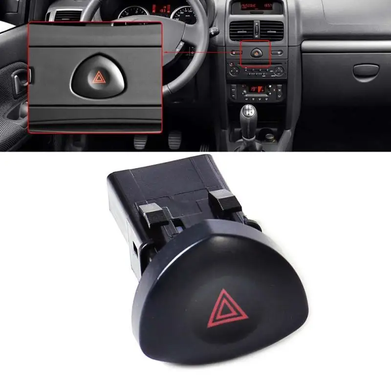 Emergency Hazard Lights Warning Switch Button Replace For Clio II Hatchback 2001-2003 2005 2006 8200442723 82000060036