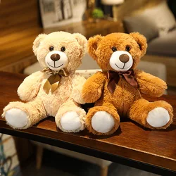 35CM Cute Colorful Bow Tie Bear Doll Plush Toy Hug Bear Doll Children Birthday Gift Pillow Teddy bear Home Living Room Bedroom