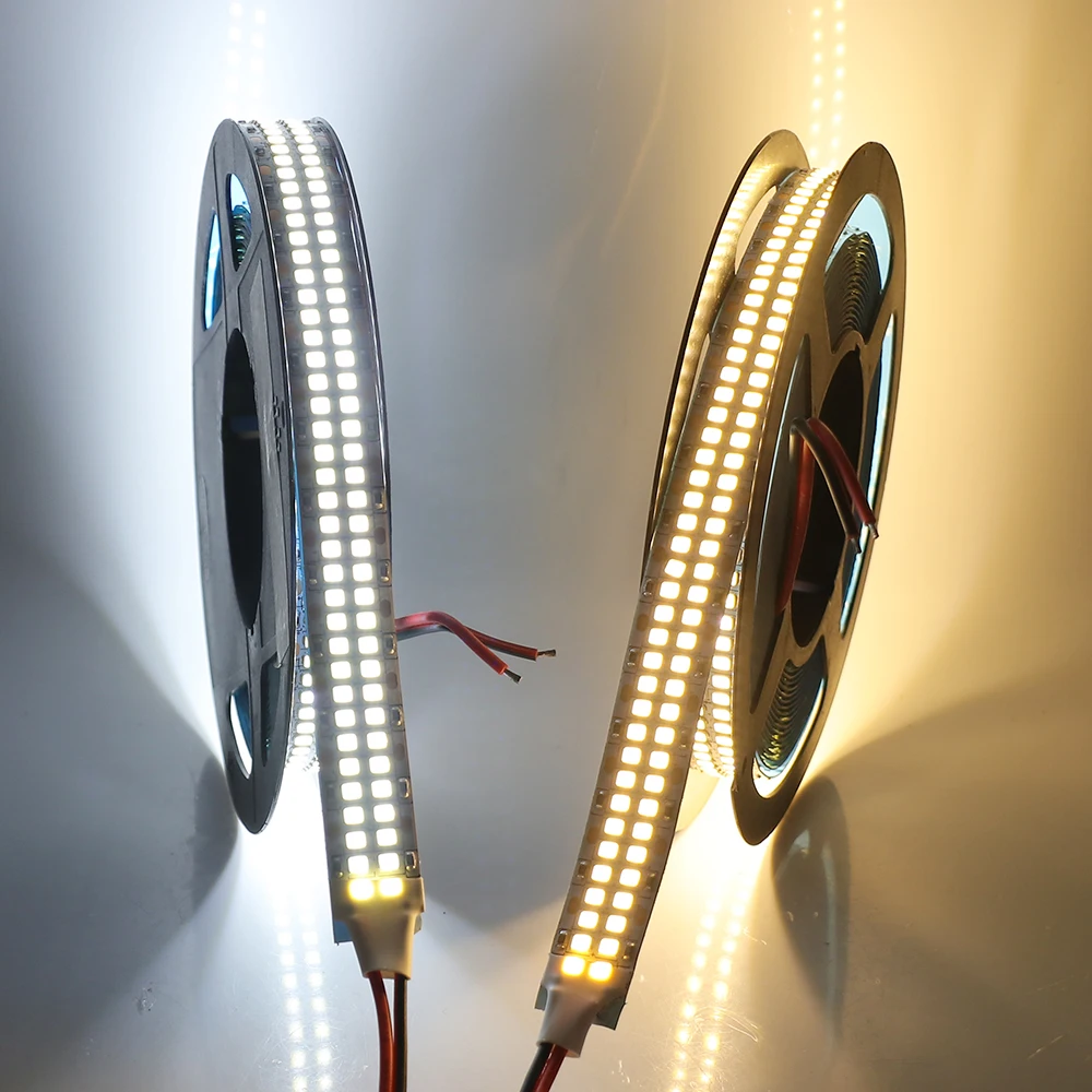 SMD 2835 LED Strip Light DC 12V Double Row Cool/Warm White 60 120 240 480LEDs/m LED Lamp Flexible Tape Rope luces led 5M