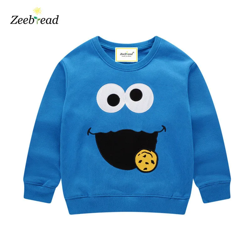 

Zeebread New Sweatshirts For Autumn Winter Boys Embroidery Cotton Blue Cute Kids Girls Shirts Fashion Hoodies Tops Baby Clothes