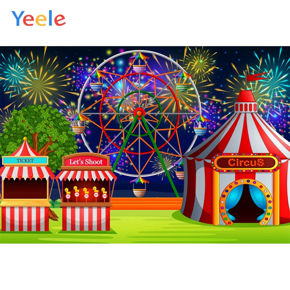 

Yeele Customized Birthday Party Decor Background Playground Ferris Wheel Baby Shower Photozone Backdrop Props For Studio Shoots