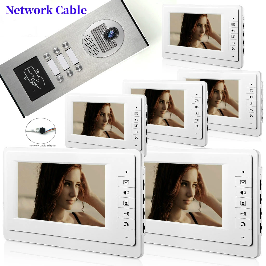 

Multi Apartment Video Phone Door Intercom Rfid Camera Doorbell Home Electronic Doorman 1~6 Units Building Video Intercoms