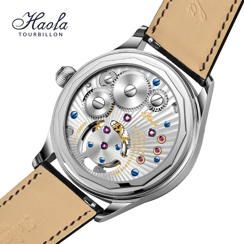 Imagem -02 - Haofa-gmt Moonphase Tourbillon Relógio Masculino Multifunções Movimento Mecânico Manual Relógio de Pulso Casual Safira 1038