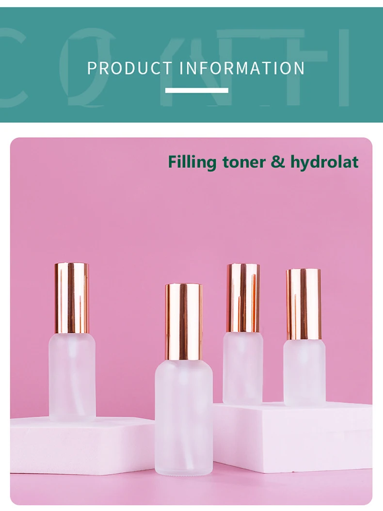 Tragbare Wasser Reise Spray Parfüm Flasche Glas Klar/Rosepink/Matt Sprayer Kosmetische Behälter Hautpflege Nachfüllbar – Detail 3