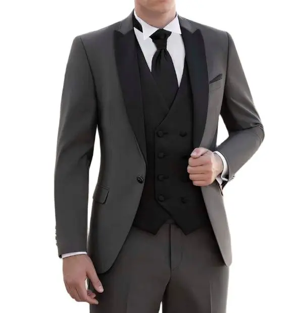 Traje de novio ajustado para boda, traje de fiesta de graduación, 3 piezas (chaqueta, chaleco y pantalones), novedad