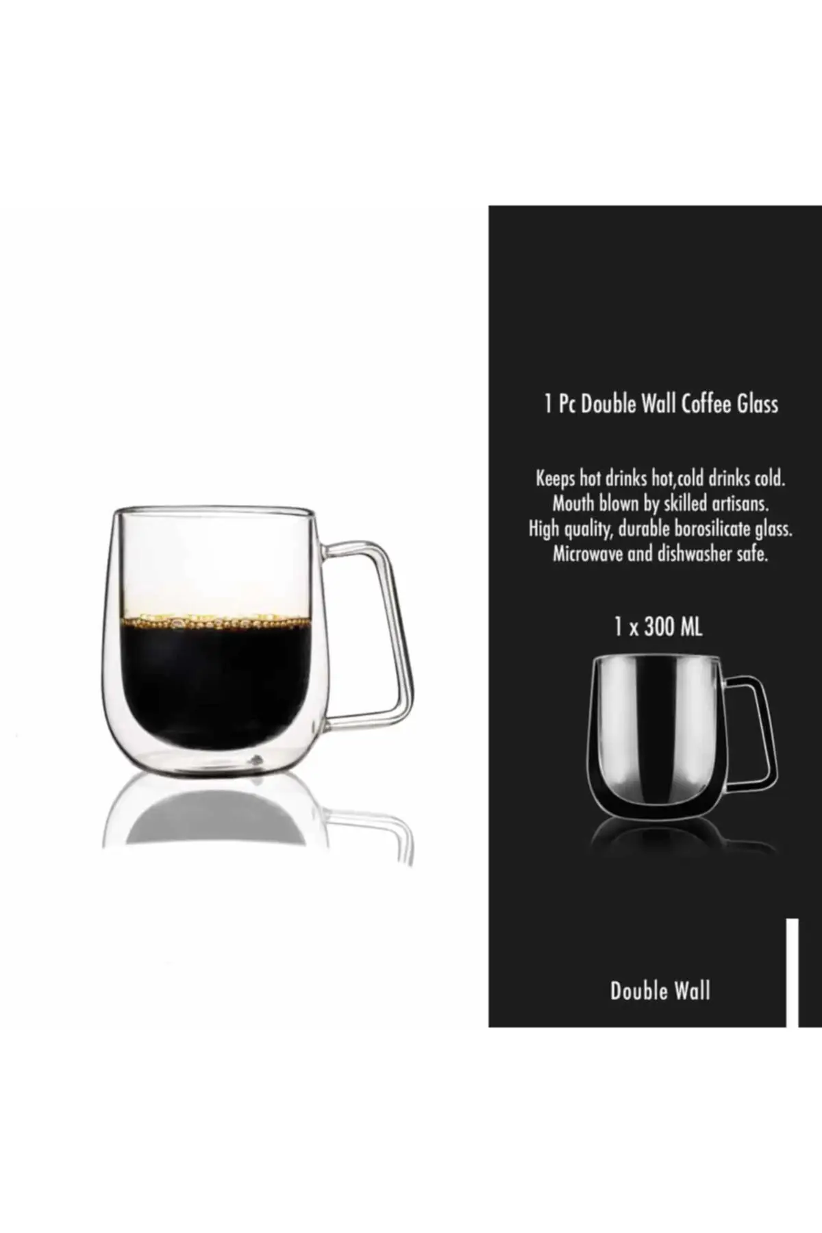 Double Wall 300 ml Glass Mug