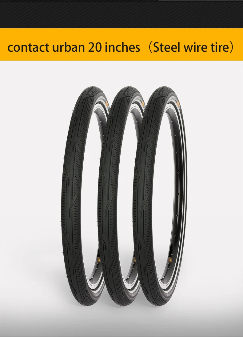 Continental Contact Urban 16 Zoll / 20 Zoll 3/180Tpi Pannensicherer Stahldrahtreifen für BMX-Faltrad mit Reflexstreifen – Detail 6