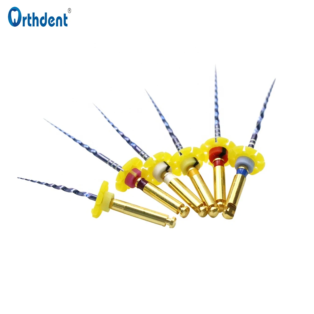 6 Pcs/Set Dental Niti Heat Activated Files Universal Endodontic Rotary Engine Root Canal File 04/06 Mixed 15-40# Dentistry Tools