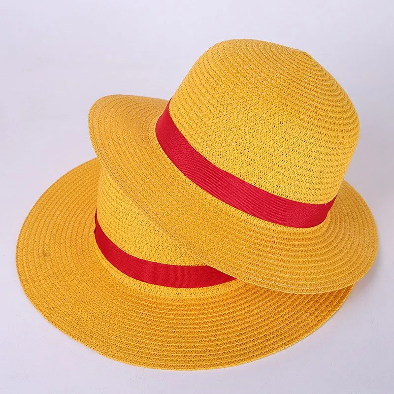 Chapeau De Paille Luffy Cosplay 35 Cm – Herbe De Blé Naturelle, Cordon Menton, Anti-Transpirant – Pour Enfants Et Fans D'Anime