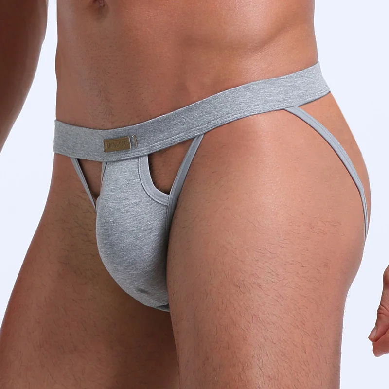 Jockstrap Cotton Gay Men Underwear G-Strings & Thongs Sexy Gay Penis pouch bikini buttocks Hollow thong men underwear