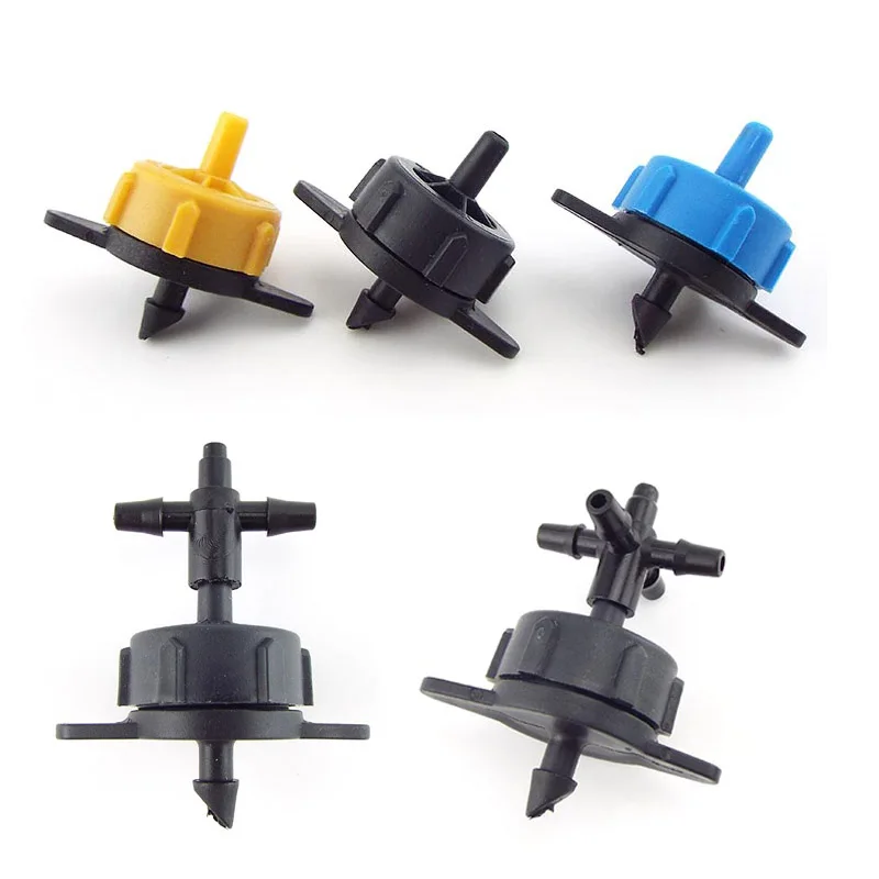 

10pcs drippers 4way water splitter emitter drip water debit regulataion dripper drip arrow system 3/5mm Hose adapter connector