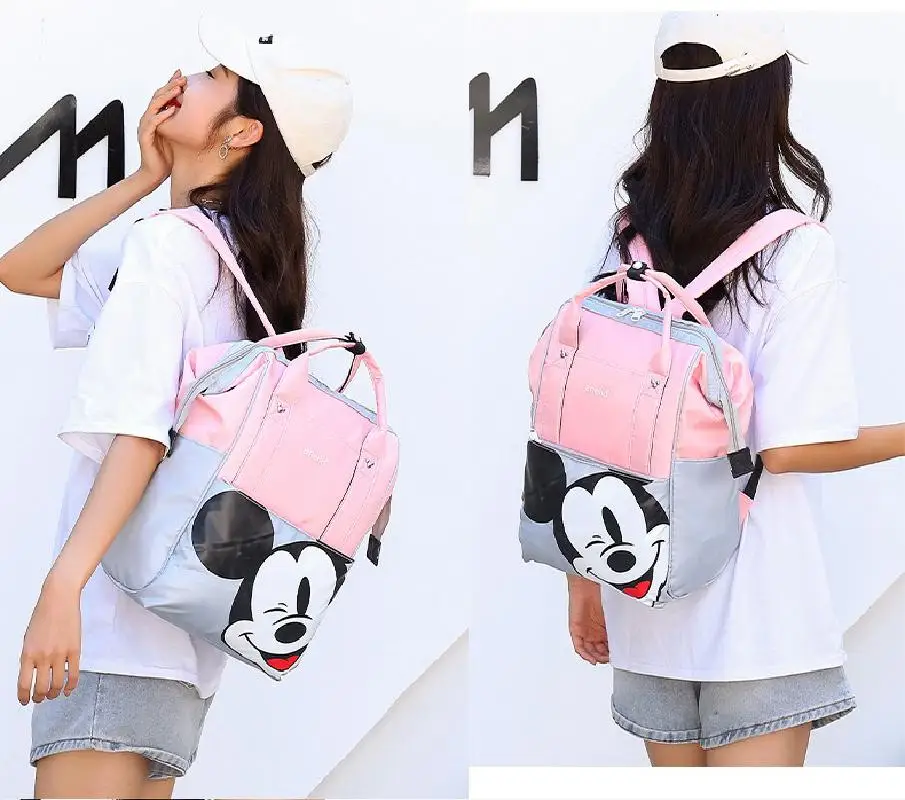 Disney Mickey Minnie Diaper Bag Multifunction Large Capacity Fashion Baby Mommy Goods Wet Backpack Nappy Maternity Accessories