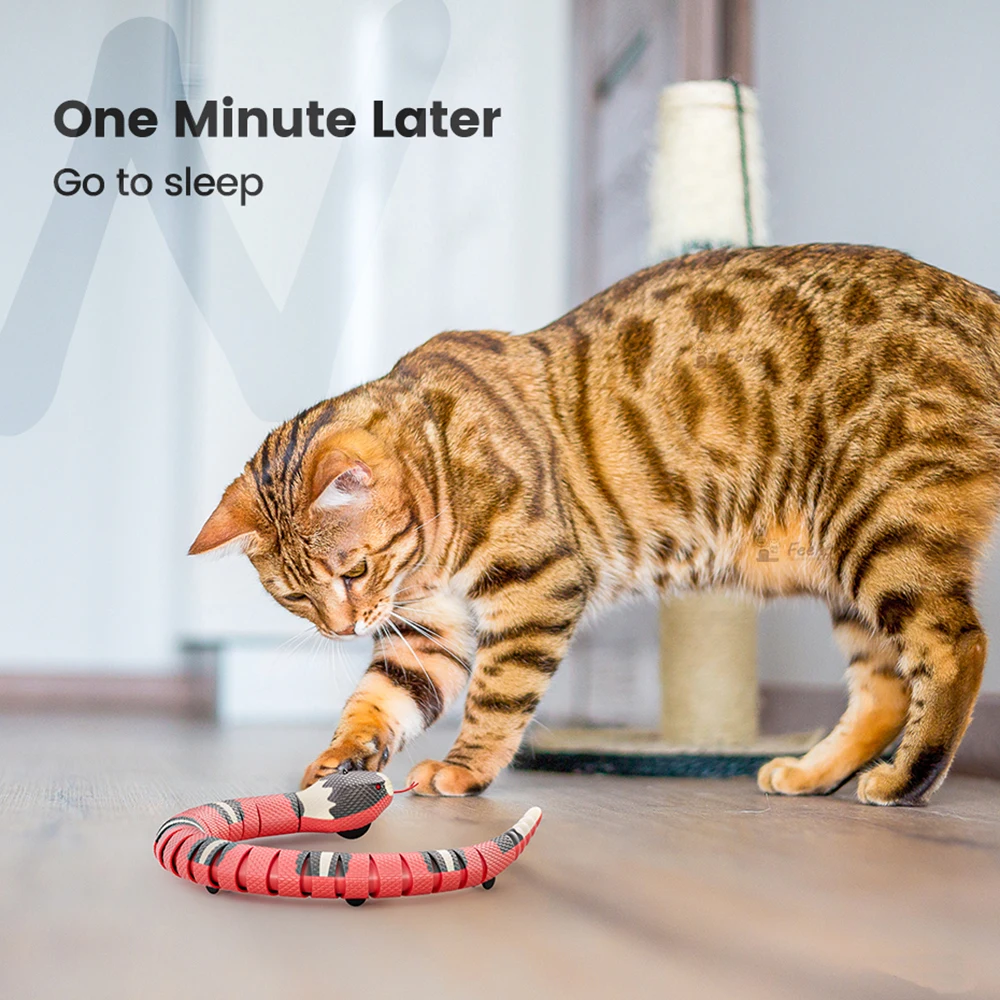 Smart Sensing Snake Toys Automatic Electric Interactive Cat Toys Teasering Cats Play For Pet Dogs Game Play Toy For USB Charging