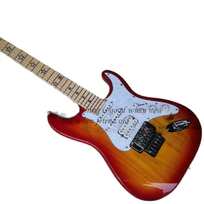 

Custom Star Guitar Cherry Sunburst ASH Body 24 FretsTremolo Bridge Electeic Guitar HSH Pickups