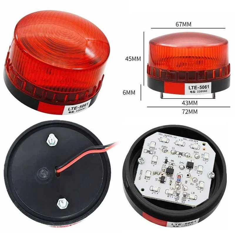 12V/24V/220V Alarm Flashing Small Style Strobe Warning Light Signal Lamp