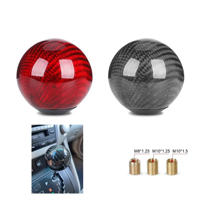 

Universal Carbon Fiber Shifter Lever Round Car Gear Shift Knob For Ford Toyota Honda Mazda Hyundai Chevrolet Mitsubishi Subaru